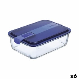 Fiambrera Hermética Luminarc Easy Box Azul Vidrio (6 Unidades)