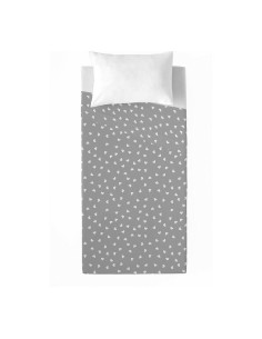 Drap housse Happy Home LISOS COTTON Gris Lit 1 persone | Tienda24 Tienda24.eu