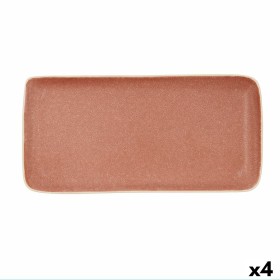 Snack tray Bidasoa Gio Rectangular 28 x 14 cm Ceramic Brown (4