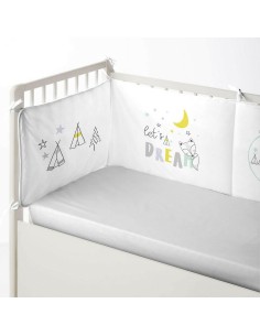 Cot protector HappyFriday Moshi Moshi Sleepy sloth Multicolour 210 x 40 cm | Tienda24 Tienda24.eu