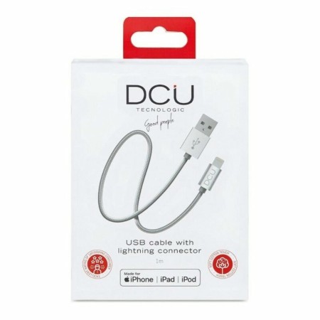 USB charger cable Lightning iPhone DCU Silver 1 m by DCU Tecnologic, Data Cables - Ref: S0428902, Price: 17,68 €, Discount: %