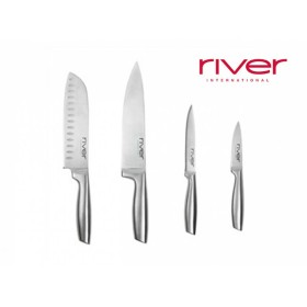 Knife Set River Stainless steel 4 pcs by River, Kitchen Knife Sets - Ref: S0439002, Price: 18,57 €, Discount: %