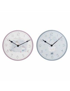 Wall Clock Home ESPRIT White Crystal MDF Wood 32 x 4,5 x 32 cm (2 Units) | Tienda24 Tienda24.eu