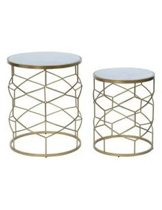 Table d'appoint DKD Home Decor Aluminium (2 pcs) (52 x 52 x 25 cm) (63.5 x 63.5 x 30.5 cm) | Tienda24 Tienda24.eu