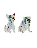 Figura Decorativa DKD Home Decor Multicolor Cão Lacado 20 x 12,5 x 17,5 cm (2 Unidades) | Tienda24 Tienda24.eu