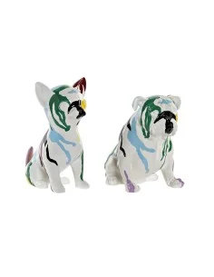 Decorative Figure Home ESPRIT Blue Red Multicolour Houses 25,5 x 9 x 13,5 cm (2 Units) | Tienda24 Tienda24.eu