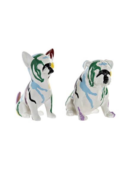 Figura Decorativa DKD Home Decor Multicolor Cão Lacado 20 x 12,5 x 17,5 cm (2 Unidades) | Tienda24 Tienda24.eu