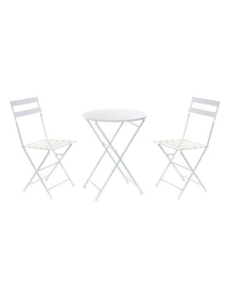 Conjunto de Mesa con 2 Sillas DKD Home Decor Blanco 80 cm 60 x 60 x 70 cm (3 pcs) | Tienda24 Tienda24.eu