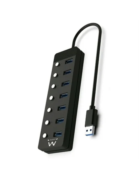 Hub USB Ewent EW1147 Schwarz | Tienda24 Tienda24.eu