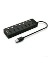 Hub USB Ewent EW1147 Schwarz | Tienda24 Tienda24.eu