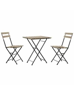 Ensemble Table avec 3 Sièges DKD Home Decor Teck 127 x 72 x 88 cm (4 pcs) | Tienda24 Tienda24.eu