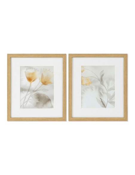 Cadre DKD Home Decor Drawed Leaf 33 x 3 x 38 cm Traditionnel Feuille d'une plante (2 Unités) | Tienda24 Tienda24.eu