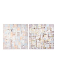 Canvas Romimex polystyrene MDF Wood Abstract 90 x 90 x 3 cm | Tienda24 Tienda24.eu