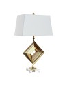 Desk lamp DKD Home Decor White Polyester Metal Crystal 220 V Golden 60 W (43 x 25 x 75 cm) | Tienda24 Tienda24.eu