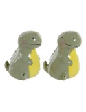 Salero con Tapa DKD Home Decor LC-173478 Dinosaurio Blanco Verde Dolomita 6,6 x 7 x 7,7 cm (2 pcs) | Tienda24 Tienda24.eu