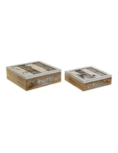 Box-Schmuckkästchen DKD Home Decor 25,5 x 20 x 10,5 cm natürlich Mango-Holz (2 Stück) | Tienda24 Tienda24.eu