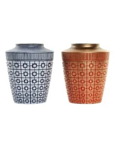 Blumenvase Romimex Blau Weiß Gold Metall Stern 20 x 45 x 20 cm | Tienda24 Tienda24.eu