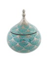 Caja-Joyero DKD Home Decor Porcelana Turquesa 14 x 14 x 17 cm | Tienda24 Tienda24.eu