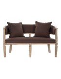 Sofa DKD Home Decor Brown Linen Rubber wood Traditional (122 x 69 x 72 cm) | Tienda24 Tienda24.eu