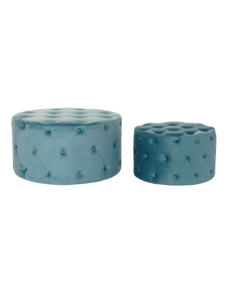 Poggiapiedi DKD Home Decor Azzurro Moderno Velvet Legno MDF (2 pcs) da DKD Home Decor, Ottomane e poggiapiedi - Ref: S3016000...