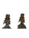 Figura Decorativa DKD Home Decor 17 x 12,5 x 29,5 cm Mujer Azul Cobre Resina | Tienda24 Tienda24.eu