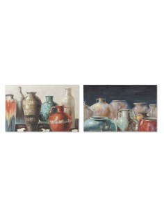 Quadro DKD Home Decor Tela 90 x 2,7 x 60 cm Vaso Cottage (2 Unità) da DKD Home Decor, Stampe e quadri su tela - Ref: S3017865...