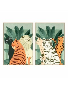 Quadro DKD Home Decor 83 x 4,5 x 123 cm Tropicale animali (2 Unità) da DKD Home Decor, Stampe e quadri su tela - Ref: S301793...