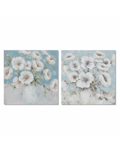 Quadro DKD Home Decor 100 x 2,8 x 100 cm Vaso Shabby Chic (2 Unità) da DKD Home Decor, Stampe e quadri su tela - Ref: S301803...