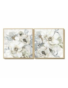 Pintura DKD Home Decor Bloemen 55 x 3 x 135 cm Shabby Chic (3 Peças) | Tienda24 Tienda24.eu