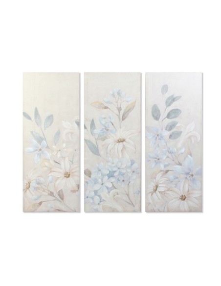 Pintura DKD Home Decor Bloemen 55 x 3 x 135 cm Shabby Chic (3 Peças) | Tienda24 Tienda24.eu