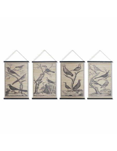 Lienzo DKD Home Decor Pájaros 60 x 2 x 90 cm Cottage (4 Piezas) | Tienda24 Tienda24.eu