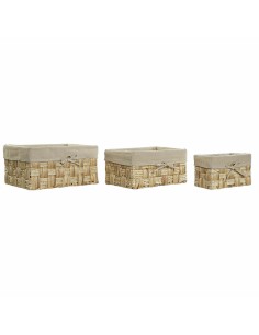 Set di Cestini DKD Home Decor Naturale 40 x 30 x 20 cm Boho da DKD Home Decor, Contenitori senza coperchio - Ref: S3018541, P...