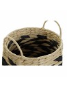 Juego de Cestas DKD Home Decor Natural Negro Marrón claro Fibra natural (30 x 30 x 30 cm) | Tienda24 Tienda24.eu