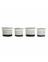 Basket set DKD Home Decor Stripes Black Grey Brown 30 x 30 x 30 cm White Boho (2 Units) (4 pcs) | Tienda24 Tienda24.eu