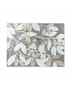 Tela DKD Home Decor Cristallo Grigio Beige MDF Foglia della pianta (90 x 4 x 70 cm) da DKD Home Decor, Soprammobili - Ref: S3...