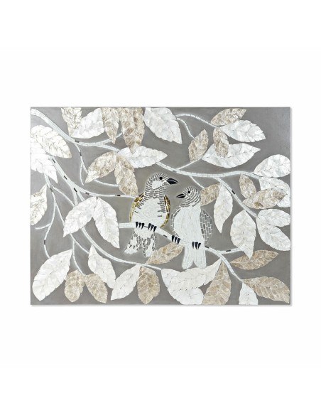 Tela DKD Home Decor Cristallo Grigio Beige MDF Foglia della pianta (90 x 4 x 70 cm) da DKD Home Decor, Soprammobili - Ref: S3...