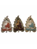 Wanddekoration DKD Home Decor Blau Rot Gold Buddha Orientalisch 19 x 3,1 x 26,5 cm (3 Stücke) | Tienda24 Tienda24.eu