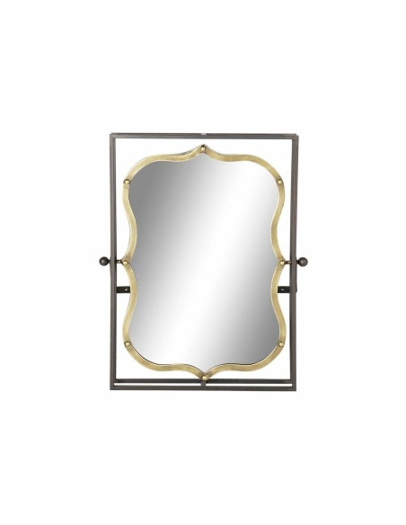 Wall mirror DKD Home Decor Black Metal Golden (51.5 x 12 x 65 cm) | Tienda24 Tienda24.eu