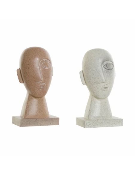 Deko-Figur DKD Home Decor Beige Terrakotta Gesicht 14,5 x 10,5 x 27,5 cm (2 Stück) | Tienda24 Tienda24.eu