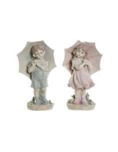 Statua Decorativa DKD Home Decor 28 x 20 x 48,5 cm Azzurro Rosa Bimbo (2 Unità) da DKD Home Decor, Soprammobili - Ref: S30198...