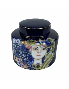 Vaso DKD Home Decor Viso Porcellana Azzurro Multicolore 17 x 17 x 16 cm da DKD Home Decor, Vasi - Ref: S3020489, Precio: 31,6...