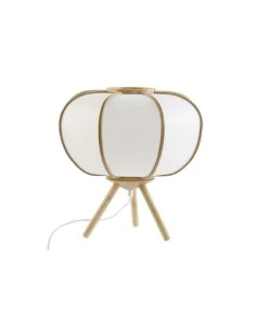 Lampada da tavolo DKD Home Decor 34 x 34 x 33 cm Naturale Bianco Bambù 220 V 50 W da DKD Home Decor, Lampade da tavolo e abat...