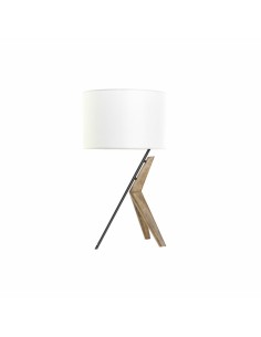 Lampe de bureau Crème Naturel Lin Fer Fibre naturelle 60 W 220-240 V 35 x 35 x 56 cm | Tienda24 Tienda24.eu