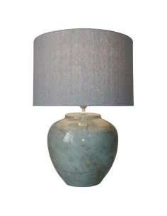 Lampada da tavolo DKD Home Decor Tela Ceramica Grigio (42 x 42 x 60 cm) da DKD Home Decor, Lampade da tavolo e abat-jour - Re...