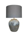 Desk lamp DKD Home Decor Canvas Ceramic Grey (38 x 38 x 60 cm) | Tienda24 Tienda24.eu