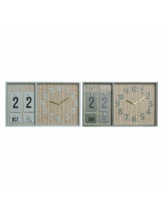 Wall Clock DKD Home Decor World Map Brown Black Iron Vintage 59,5 x 8,5 x 59,5 cm | Tienda24 Tienda24.eu