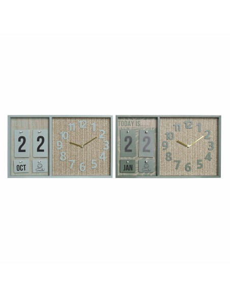 Orologio da Parete DKD Home Decor Verde Legno polipropilene Plastica Legno MDF Tropicale 40 x 5 x 24 cm (2 Unità) da DKD Home...