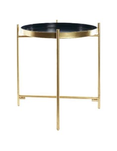 Mesa de apoio DKD Home Decor Dourado Cinzento escuro Metal 60 x 60 x 37 cm | Tienda24 Tienda24.eu