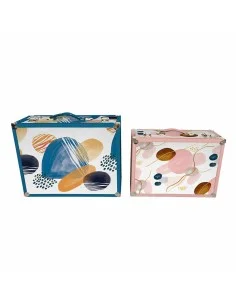 Set of decorative boxes DKD Home Decor Metal Cardboard Children's 28 x 9,5 x 20 cm | Tienda24 Tienda24.eu