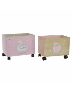 Dekorative Box Blomster Canvas-Stoff 24 x 18 x 6 cm DMF (2 Stücke) | Tienda24 Tienda24.eu